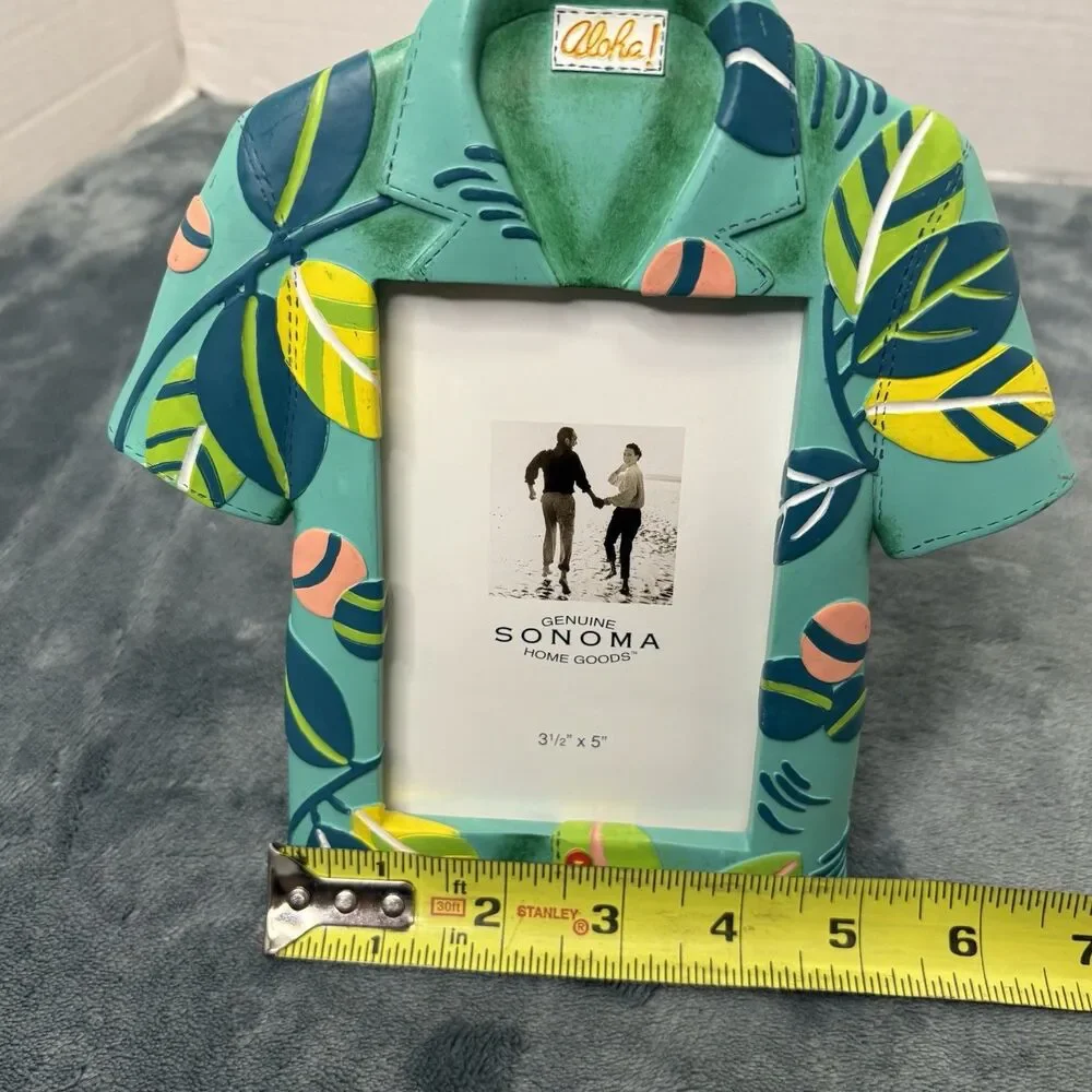 Sonoma Home Goods Hawaiian Aloha Shirt Picture Frame 3.5x5